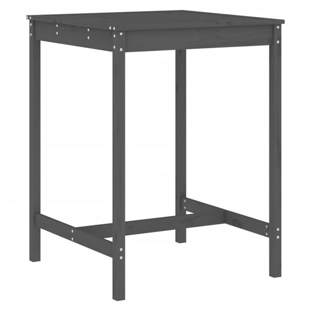Xandor Garden Solid Wood Bar Table with 2 Stools in Grey