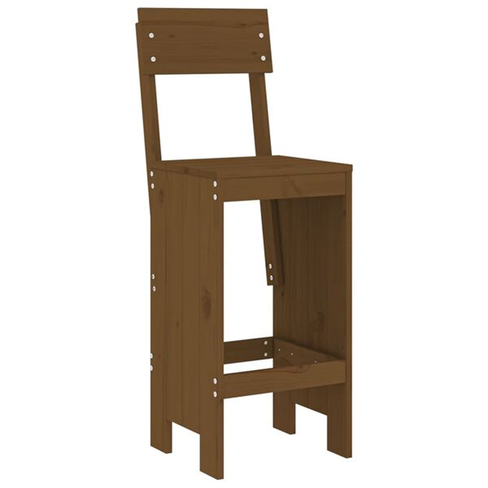 Xandor Garden Solid Wood Bar Table with 2 Stools in Honey Brown