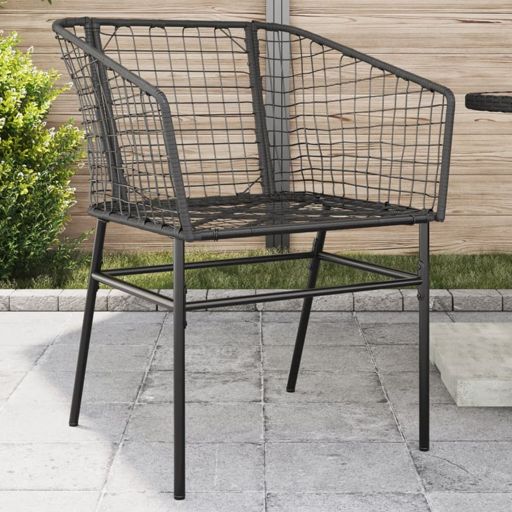 Xanvio Garden Black Poly Rattan Armchair in Pair