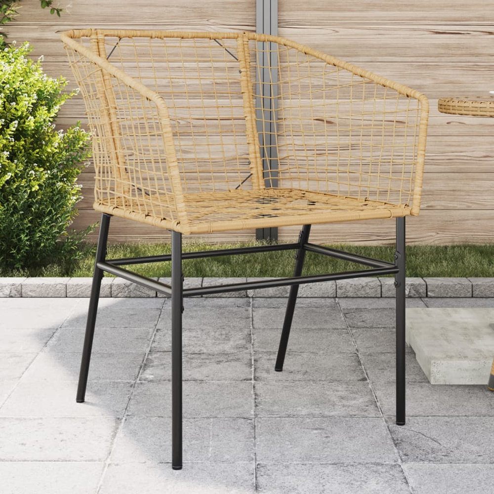 Xanvio Garden Brown Poly Rattan Armchair in Pair
