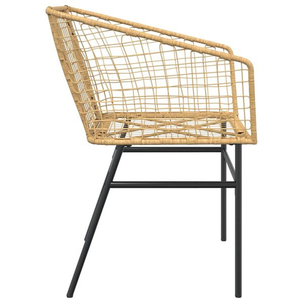Xanvio Garden Brown Poly Rattan Armchair in Pair