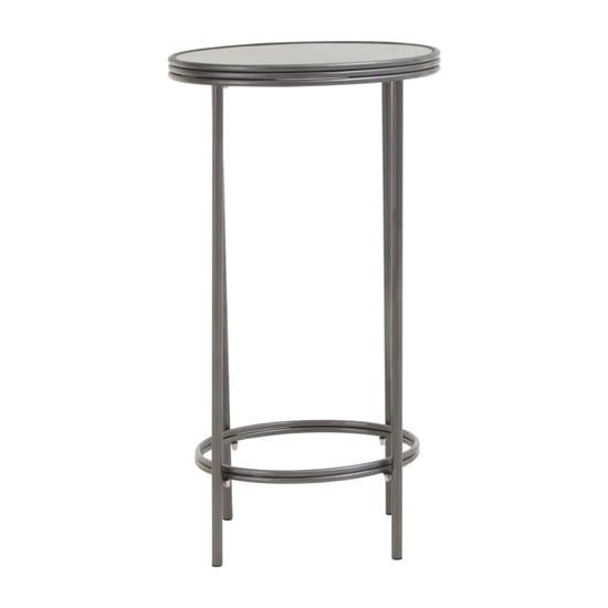 Read more about Xaria mirrored side table round in distressed effect
