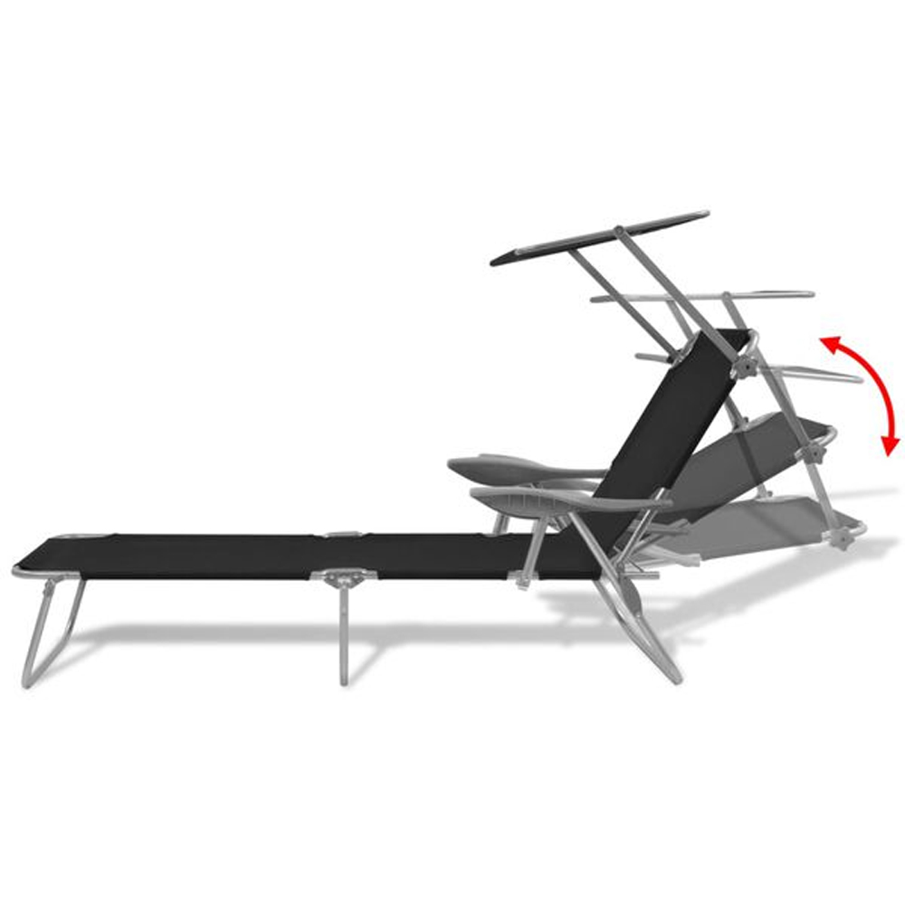 Xavien Outdoor Sun Lounger with Metal Frame in Black