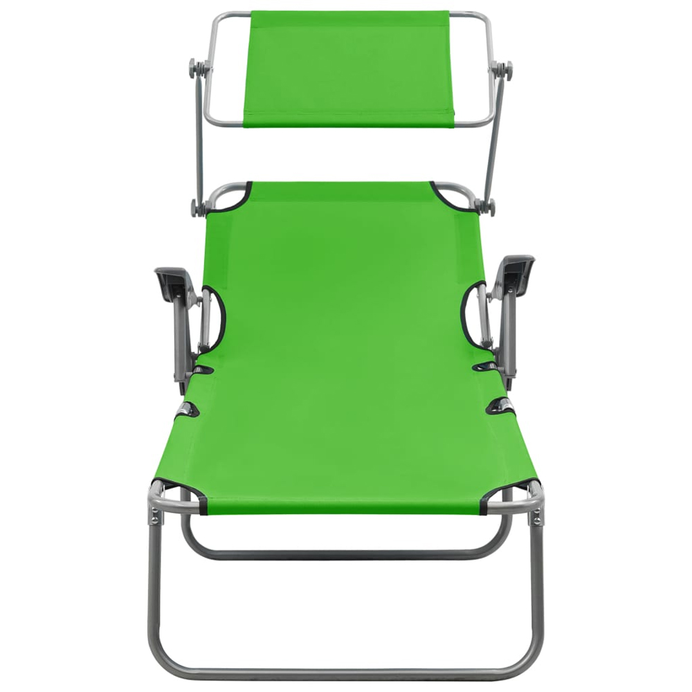 Xavien Outdoor Sun Lounger with Metal Frame in Green