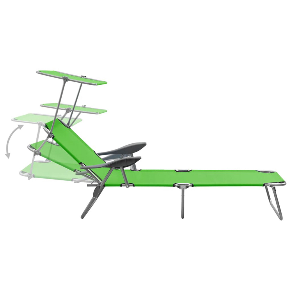 Xavien Outdoor Sun Lounger with Metal Frame in Green