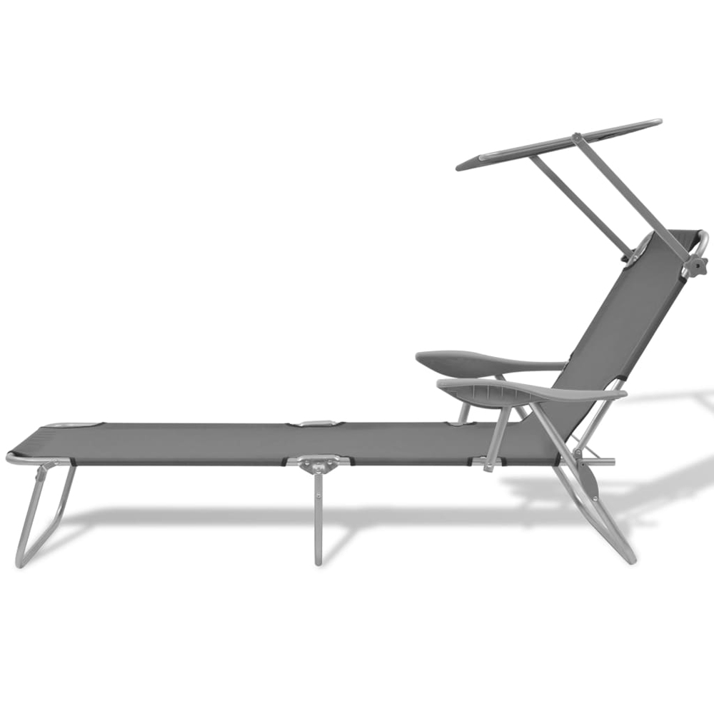 Xavien Outdoor Sun Lounger with Metal Frame in Grey