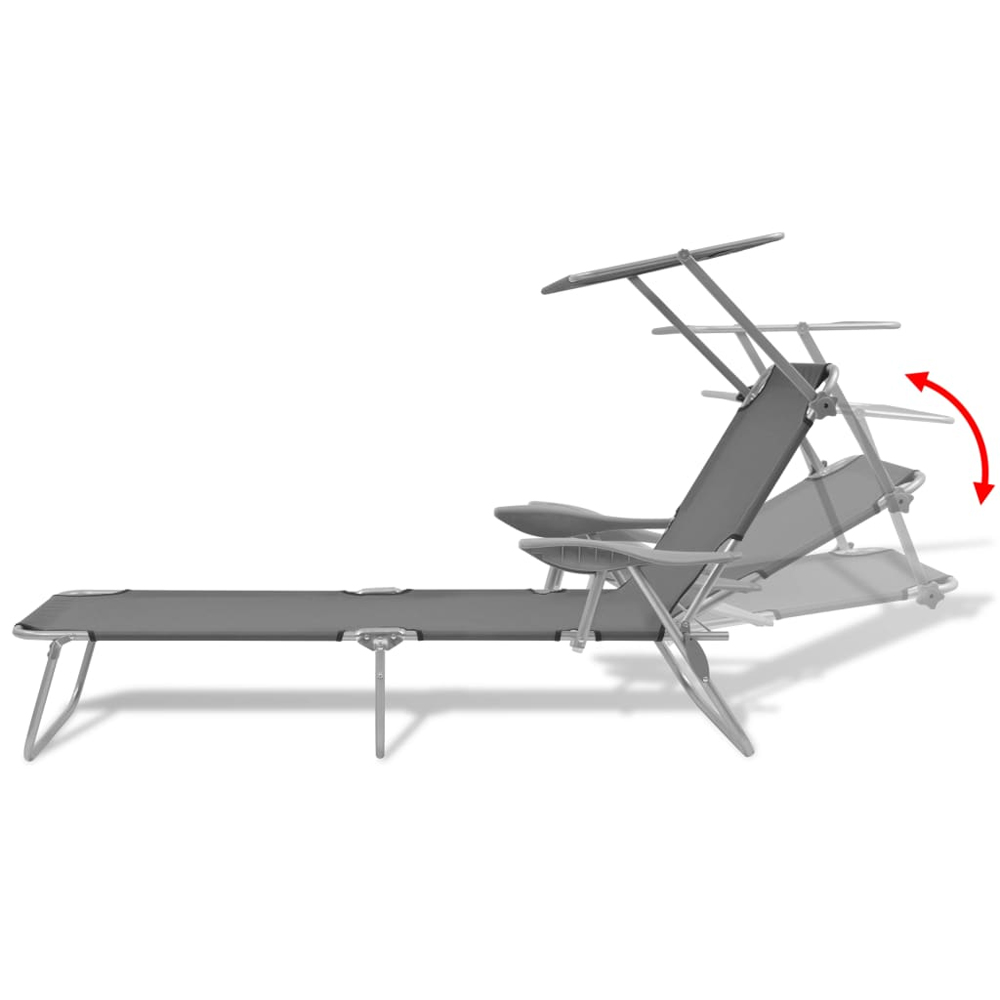 Xavien Outdoor Sun Lounger with Metal Frame in Grey