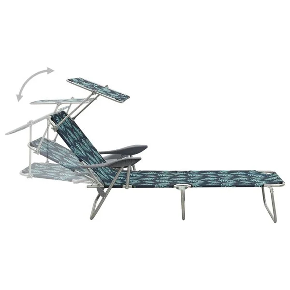 Xavien Outdoor Sun Lounger with Metal Frame in Turquoise
