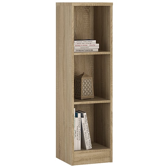 Product photograph of Xeka Medium Narrow 2 Shelves Bookcase In Sonoma Oak from Furniture in Fashion