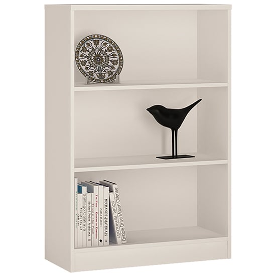 Photo of Xeka medium wide 2 shelves bookcase in pearl white