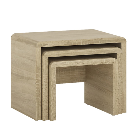 Xeka Wooden Small Set Of 3 Nesting Tables In Sonoma Oak_2