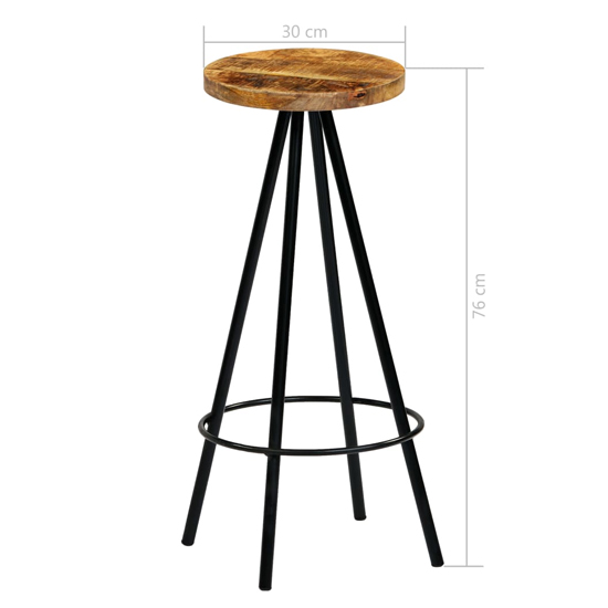 Xena Tractor Wooden Bar Table With 4 Stools In Natural And Red_5