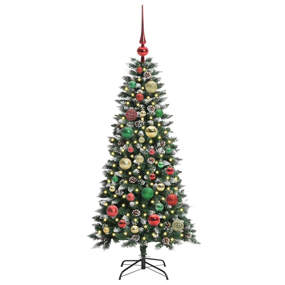 Xenia 150cm Artificial Christmas Tree With LED String And Baubles