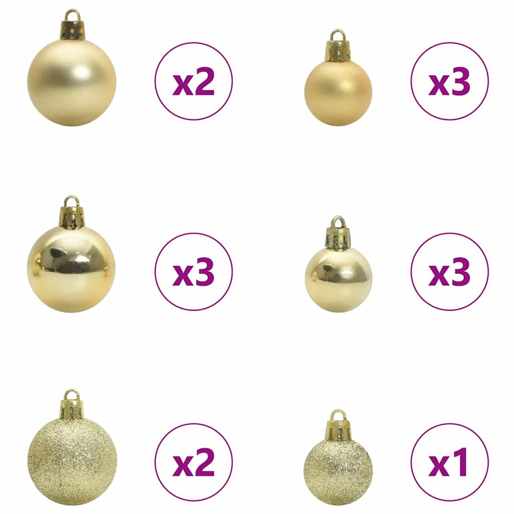 Xenia 150cm Artificial Christmas Tree With LED String And Baubles