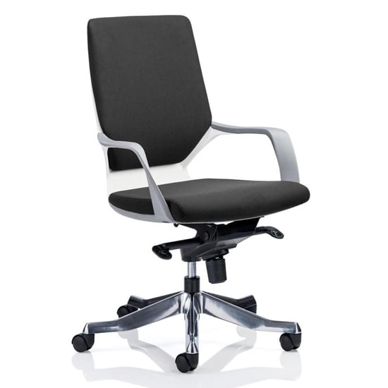 Xenon Fabric Medium Back Office Chair In Black With Arms