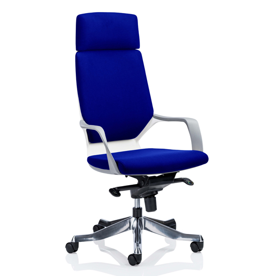 Xenon High Back Headrest Office Chair In Stevia Blue
