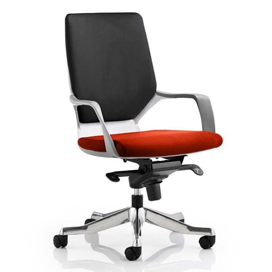 Xenon Medium Black Back Office Chair In Tabasco Red Seat