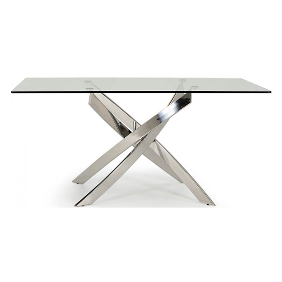 Xenon Rectangular Glass Dining Table With 4 Bernie Pumpkin Chair_2