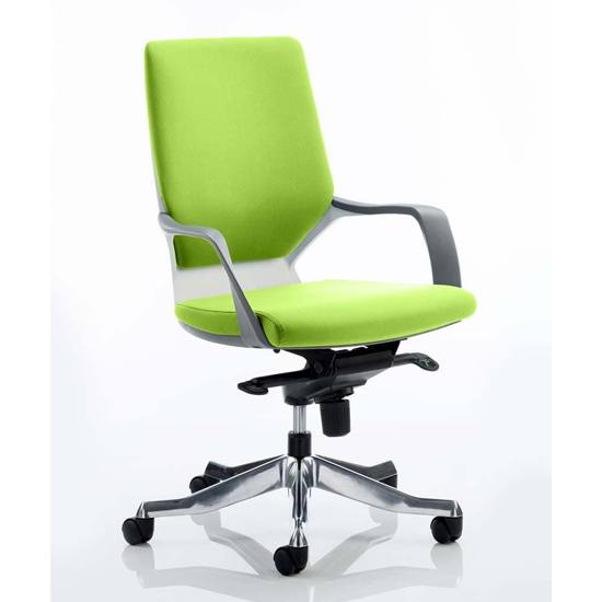 Xenon White Medium Back Office Chair In Myrrh Green