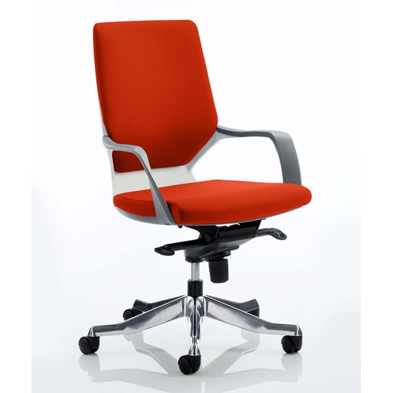 Xenon White Medium Back Office Chair In Tabasco Red