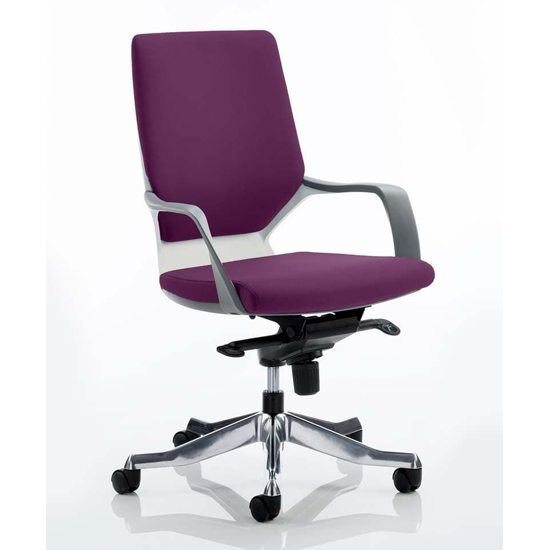 Xenon White Medium Back Office Chair In Tansy Purple