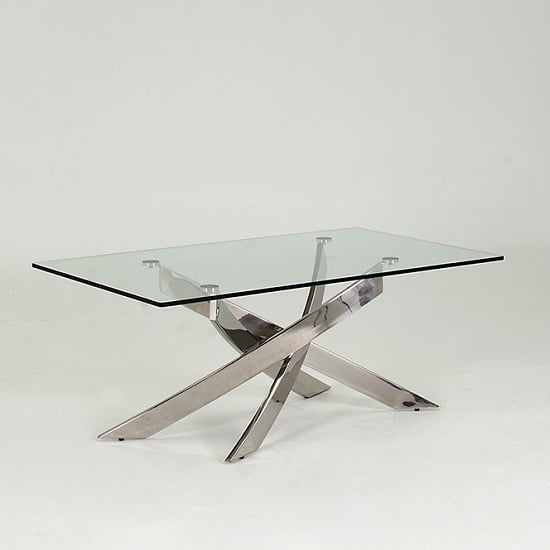 Read more about Xenon glass coffee table in clear with stainless steel base