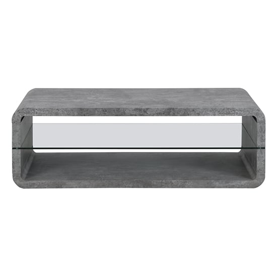 Xono Wooden Coffee Table With Shelf In Concrete Effect_5