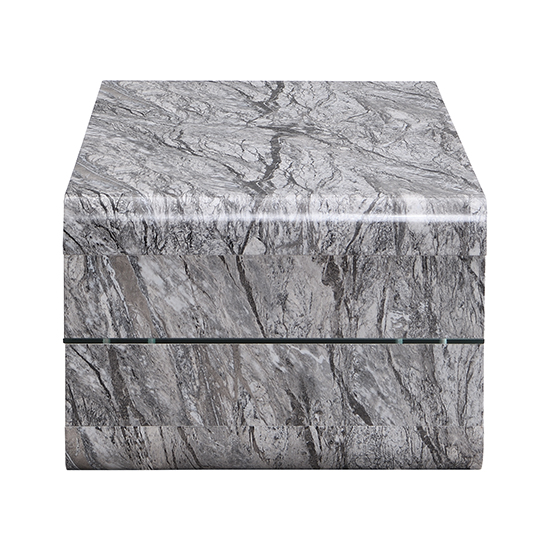Xono High Gloss Coffee Table With Shelf In Melange Marble Effect_6