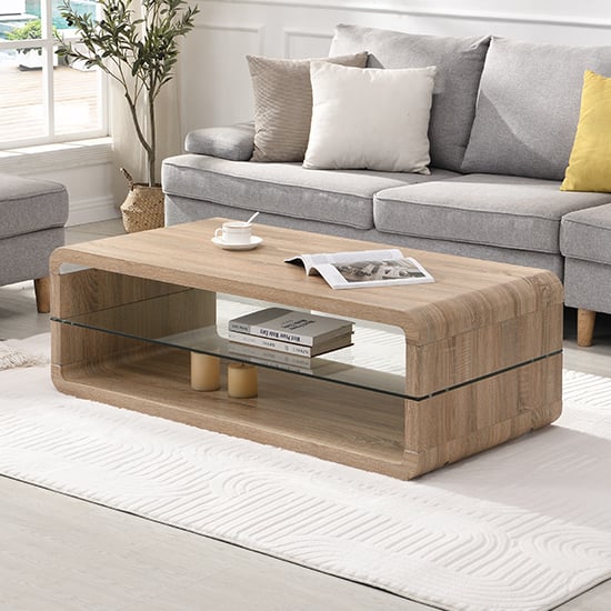 Read more about Xono wooden coffee table with shelf in sanremo oak