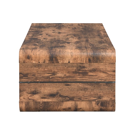 Xono Wooden Coffee Table With Shelf In Rustic Oak