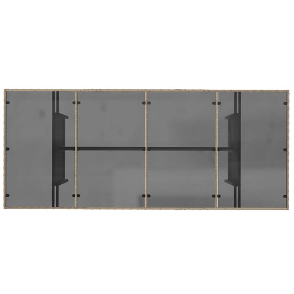 Xorell Garden Beige Glass Top Dining Table with Poly Rattan Base