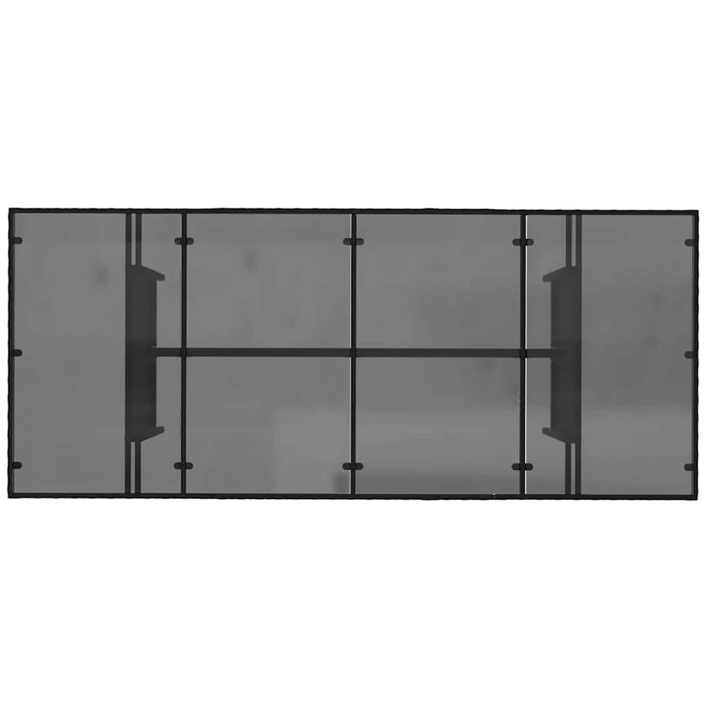 Xorell Garden Black Glass Top Dining Table with Poly Rattan Base