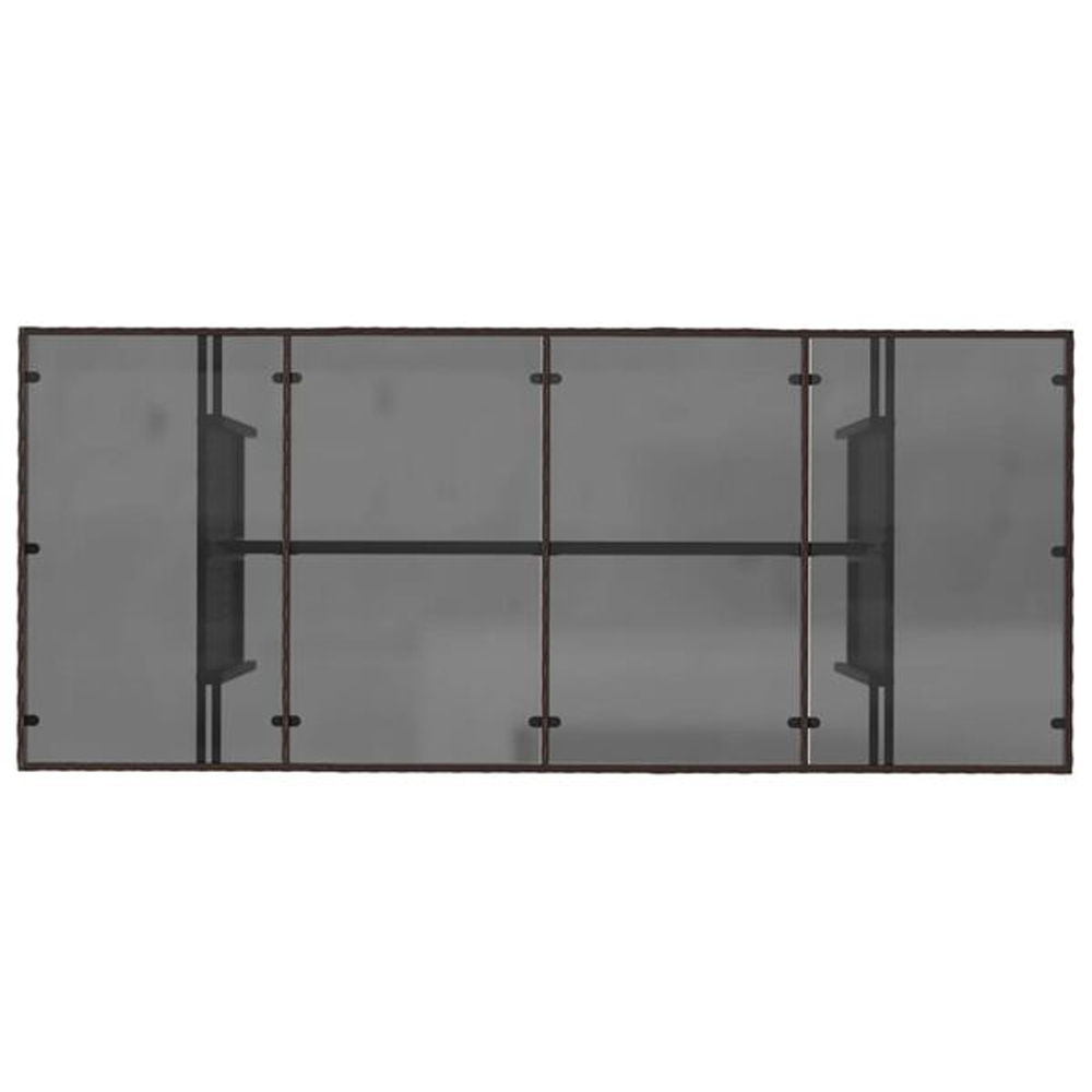 Xorell Garden Brown Glass Top Dining Table with Poly Rattan Base