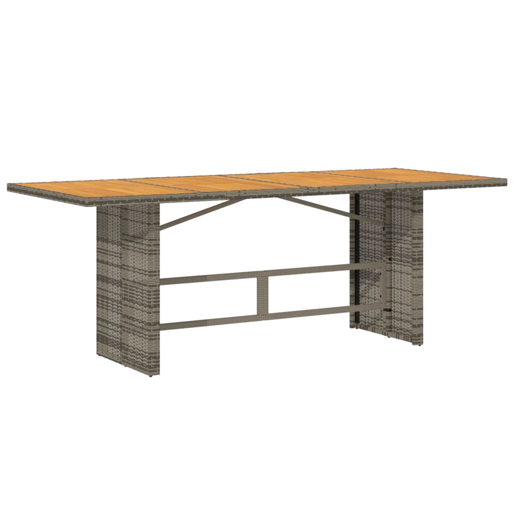 Xorell Garden Grey Acacia Wood Top Dining Table with Poly Rattan Base