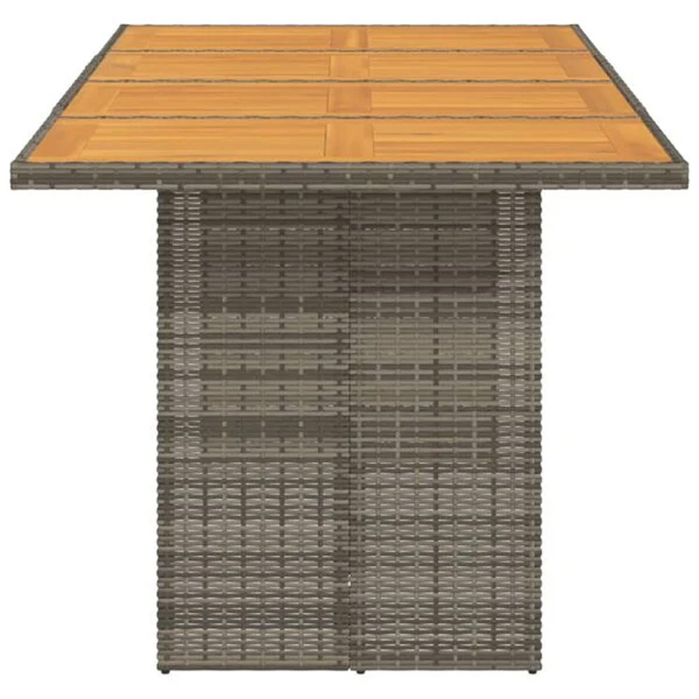 Xorell Garden Grey Acacia Wood Top Dining Table with Poly Rattan Base