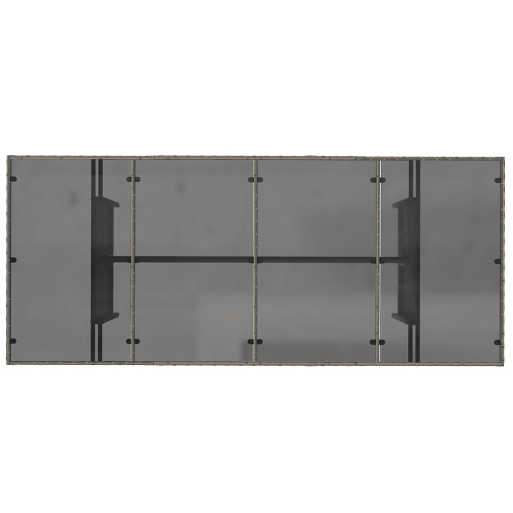 Xorell Garden Grey Glass Top Dining Table with Poly Rattan Base
