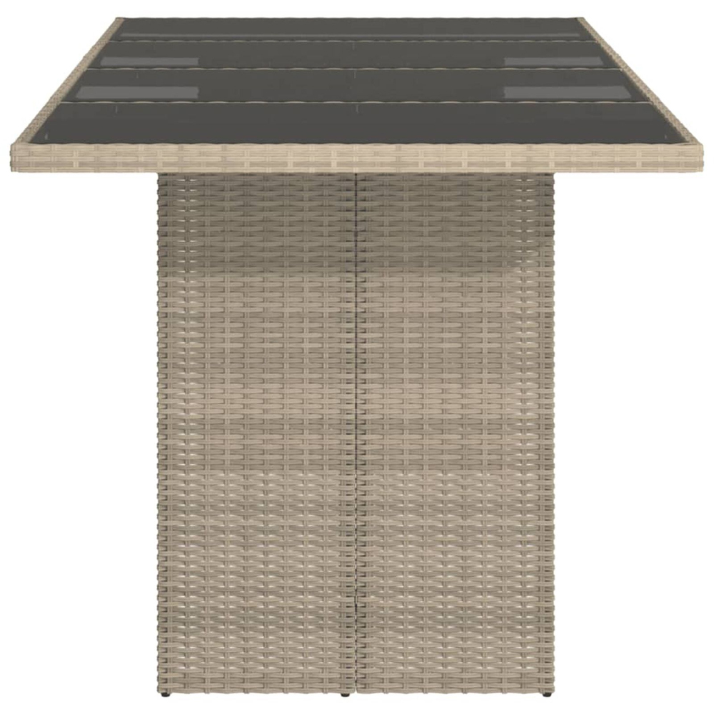 Xorell Garden Light Grey Glass Top Dining Table with Poly Rattan Base