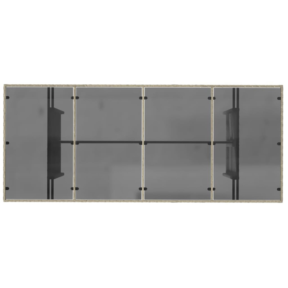 Xorell Garden Light Grey Glass Top Dining Table with Poly Rattan Base