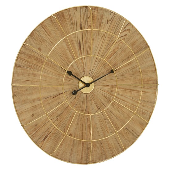 Product photograph of Xuange Round Wooden Wall Clock In Natural Frame from Furniture in Fashion