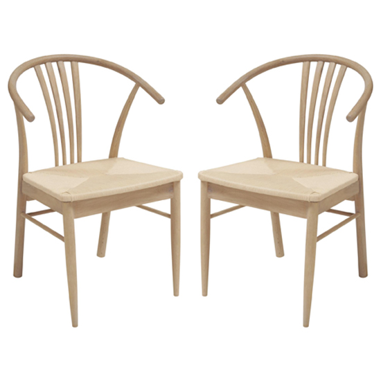 Product photograph of Yaark White Oak Wooden Dining Chairs In Pair from Furniture in Fashion