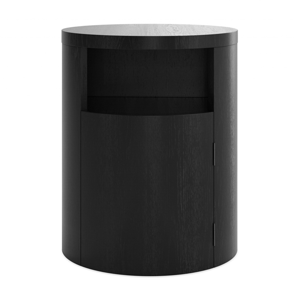 Yakima Wooden Bedside Cabinet With 1 Door - Black