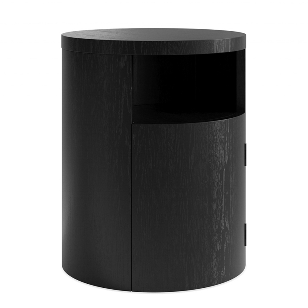 Yakima Wooden Bedside Cabinet With 1 Door - Black