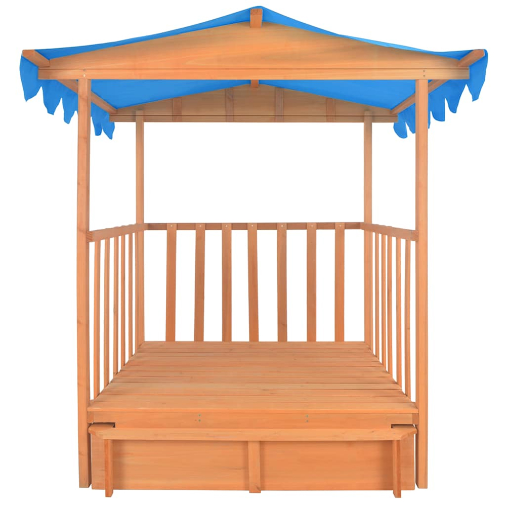 Yakima Wooden Kids Playhouse With Sandbox In Natural And Blue
