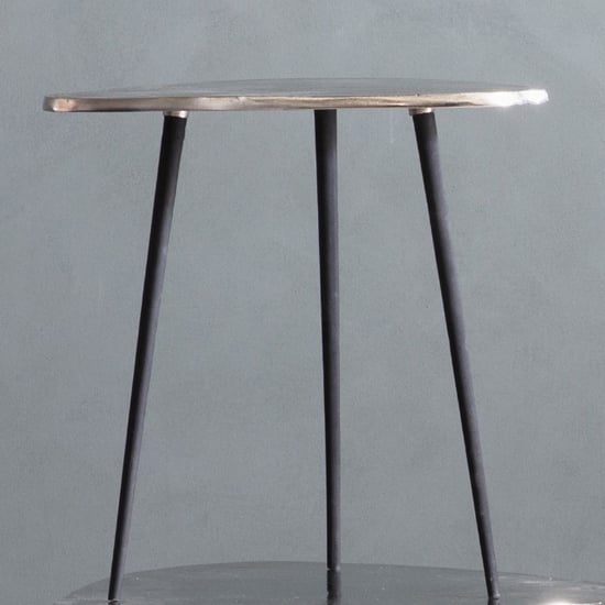 Product photograph of Yankton Scandi Style Metal Side Table In Black And Silver from Furniture in Fashion