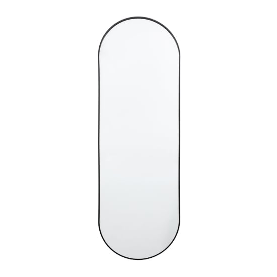 Product photograph of Yareli Large Oval Wall Mirror In Black Frame from Furniture in Fashion