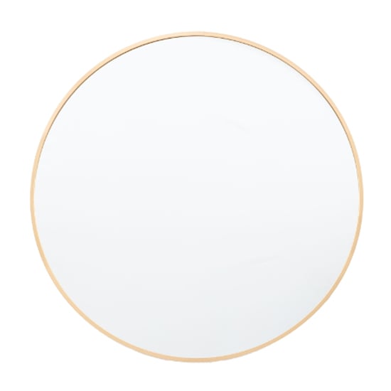 Photo of Yareli round wall mirror in gold frame