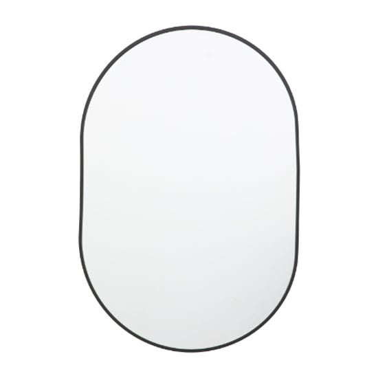 Photo of Yareli small oval wall mirror in black frame