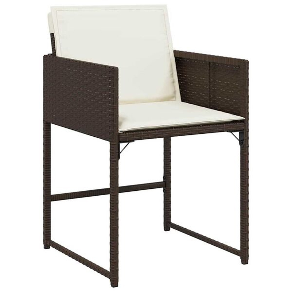 Yavion Garden Poly Rattan 80cm Dining Table with 4 Chairs in Brown