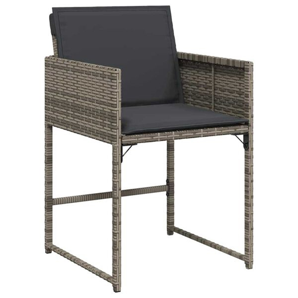 Yavion Garden Poly Rattan 80cm Dining Table with 4 Chairs in Grey