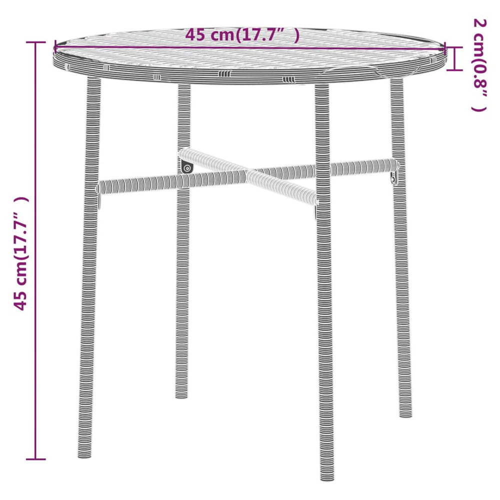 Yaviso Garden Poly Rattan Dining Table with 2 Chairs in Brown